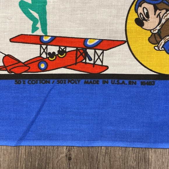 J. A. Woronowicz 22” x 21.5” Pilot Mickey Mouse Airplane Aviator Bandana Scarf - Picture 3 of 7